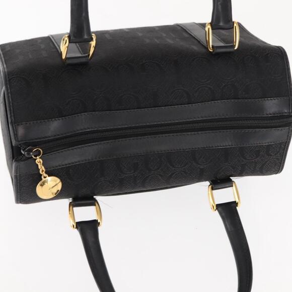 GUCCI Hand Bag Canvas Black Gold - Picture 6 of 12